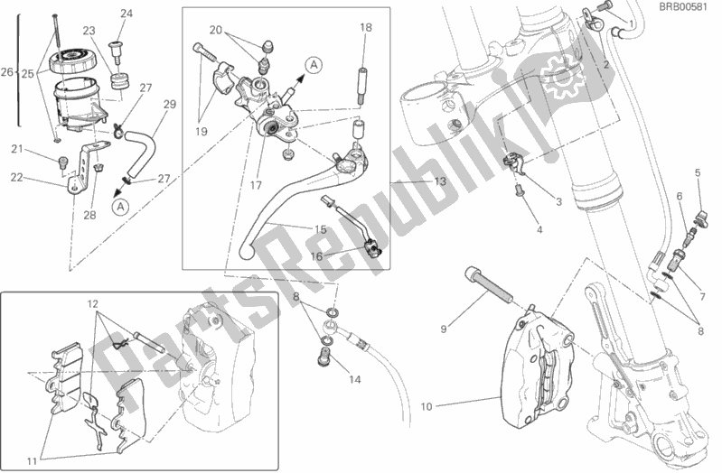 All parts for the Front Brake System of the Ducati Scrambler Cafe Racer Thailand 803 2018